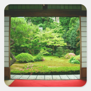 Asia, Japan, Kyoto. Zen Garden 2 Square Sticker