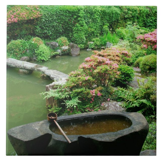 Asia, Japan, Kyoto. Zen Garden Tile (Front)