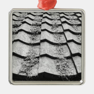 Asia, Japan, Miyajima. Clay roof detail Metal Tree Decoration