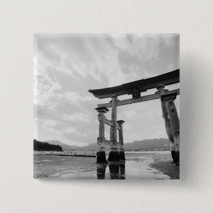 Asia, Japan, Myajima. Torri Gate 2 15 Cm Square Badge