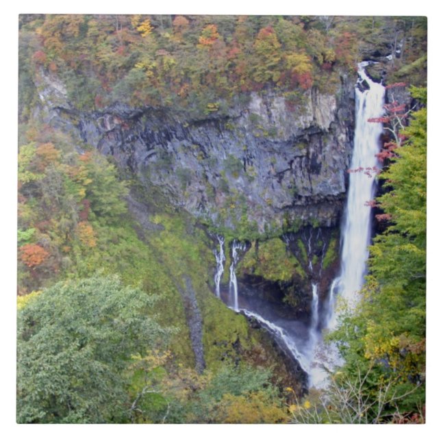 Asia, Japan, Nikko. Kegon waterfall of Nikko, a Tile (Front)