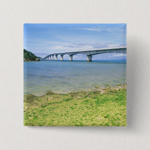 Asia, Japan, Okinawa, Kouri Bridge 15 Cm Square Badge