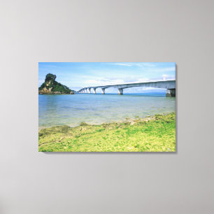 Asia, Japan, Okinawa, Kouri Bridge Canvas Print