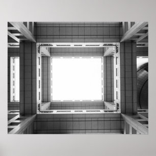 Asia, Japan, Tokyo. Fuji TV Building, looking Poster