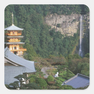 Asia, Japan, Wakayama, Katsuura, Kumano Nachi Square Sticker