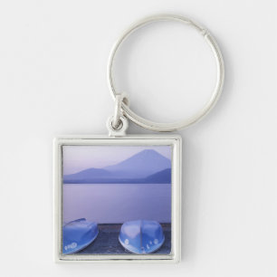 Asia, Japan, Yamanashi, Rowboats on Motosu Lake Key Ring