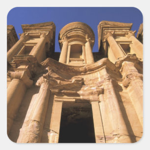 Asia, Jordan, Petra. El Deir, The Monastery. Square Sticker