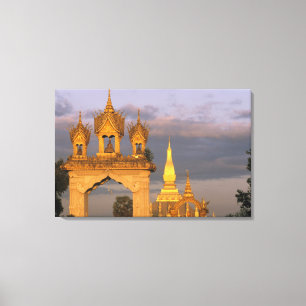 Asia, Laos, Vientiane. That Luang Temple. Canvas Print