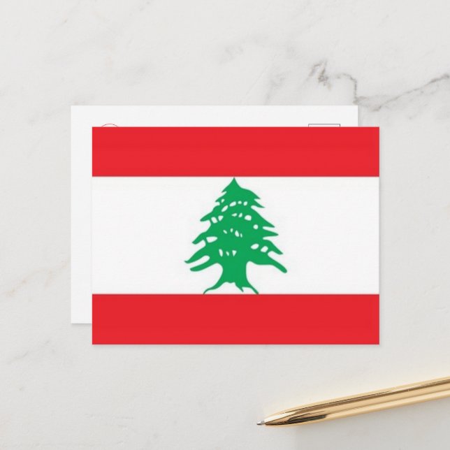 Asia - Lebanon - Flag - Postcard (Front/Back In Situ)