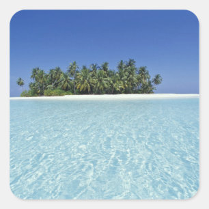 ASIA, Maldives, Ari Atoll, Uninhabited Square Sticker