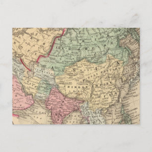 Asia Map by Mitchell Postcard
