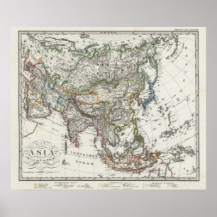 Asia Map by Stieler Poster