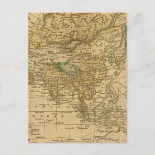 Asia Map by Worcester Postcard