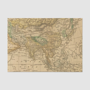 Asia Map by Worcester Tissue Paper