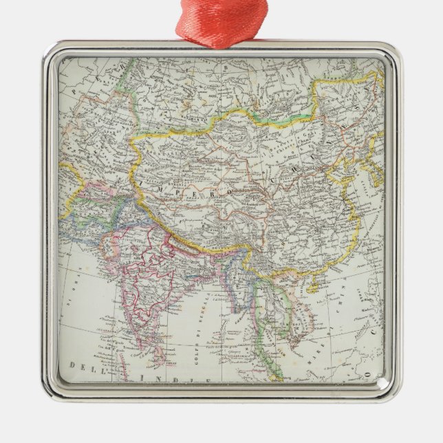 Asia Map Metal Tree Decoration (Front)
