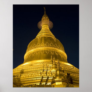Asia, Mayanmar, Yangon, Buddhist temple in Poster