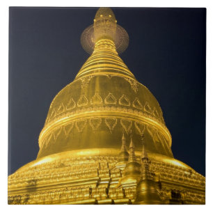 Asia, Mayanmar, Yangon, Buddhist temple in Tile