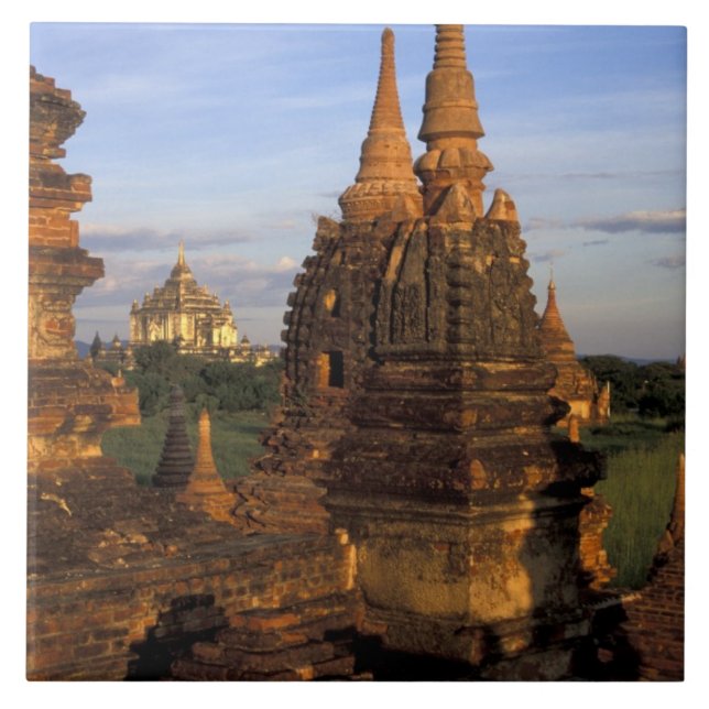 Asia, Myanmar, Bagan. Ancient temples and Tile (Front)