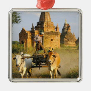 Asia, Myanmar (Burma), Bagan (Pagan). A cart is Metal Tree Decoration
