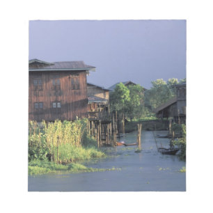 Asia, Myanmar, Inle Lake. A floating village on Notepad