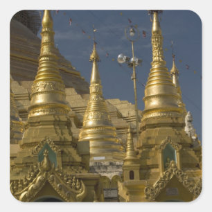 Asia, Myanmar, Yangon. Golden stupa of Shwedagon Square Sticker