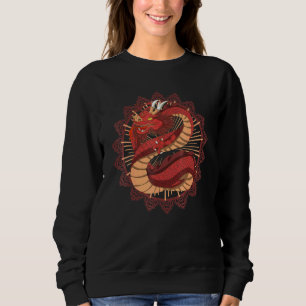 Asia Mythical Creature Fantasy Chinese Dragon Flyi Sweatshirt