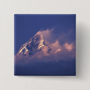 Asia, Nepal. Machhapuchhare 15 Cm Square Badge