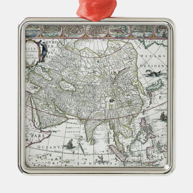 Asia noviter delineata, 1617 metal tree decoration (Front)