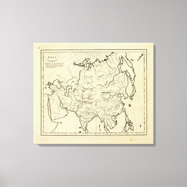 Asia outline map canvas print (Front)
