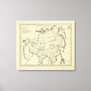 Asia outline map canvas print