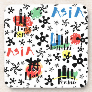 Asia   Symbols Pattern Coaster