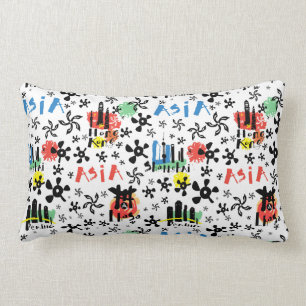 Asia   Symbols Pattern Lumbar Cushion