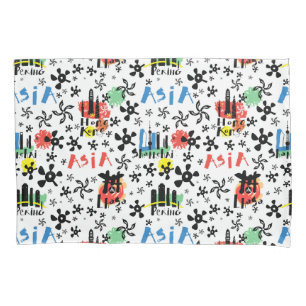 Asia   Symbols Pattern Pillowcase