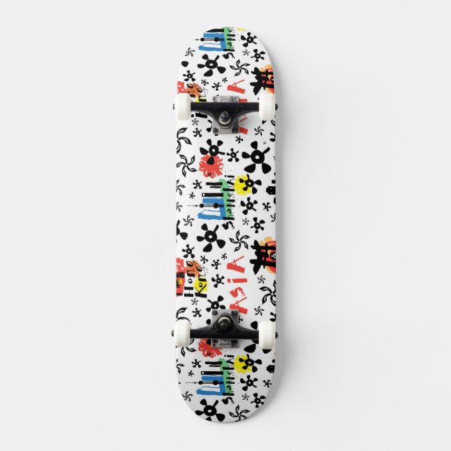 Asia | Symbols Pattern Skateboard (Front)