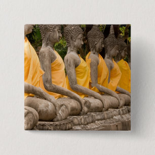 Asia, Thailand, Siam, Buddhas at Ayutthaya 15 Cm Square Badge