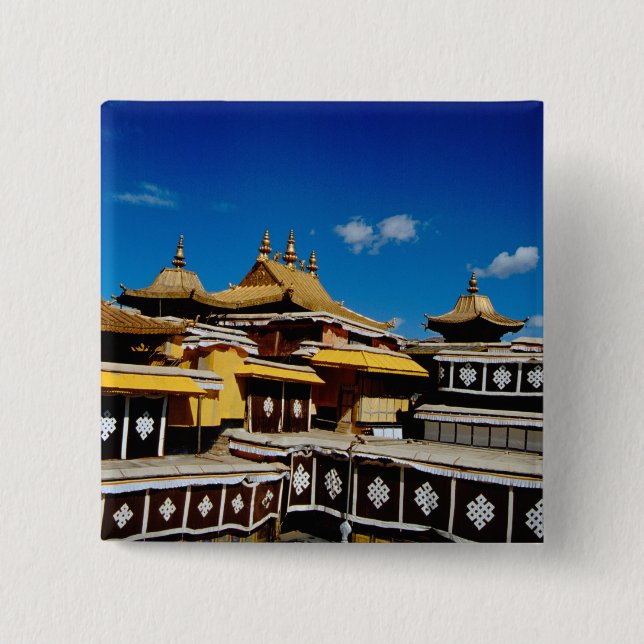 Asia, Tibet, Lhasa, Potala Palace aka Red 15 Cm Square Badge (Front)