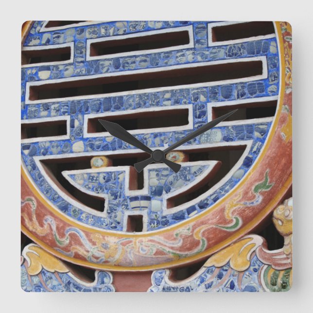 Asia, Vietnam. Decorated window Square Wall Clock (Front)