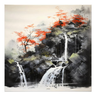 Asia Waterfall Landscape Photo Print