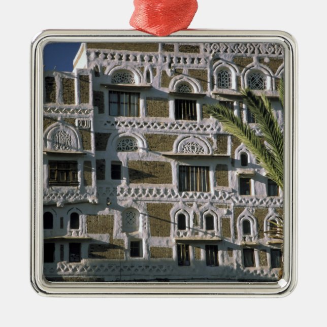 Asia, Yemen, Sana'a. Yemeni house. Metal Tree Decoration (Front)