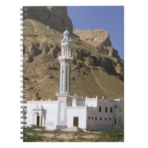 Asia, Yemen, Tarim. White mosque. Spiral Notebook