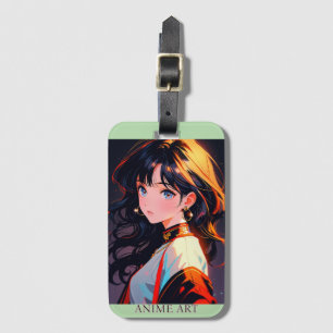 Asian anime cute girl design luggage tag
