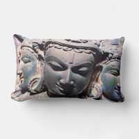 Asian Antique Carved Faces Statue Photo Stylish