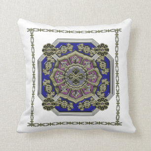 Asian Art Deco Traditional Jewelled Cushion
