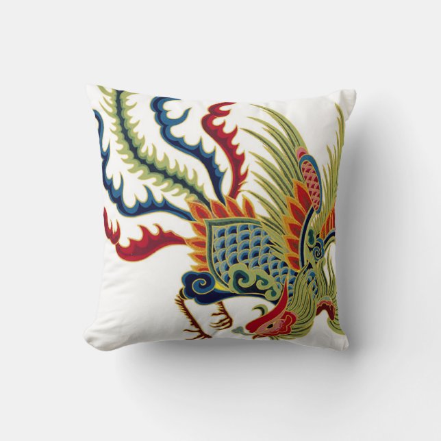 Asian Art Rooster Cushion (Front)