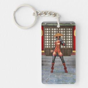 Asian Battle Woman Key Ring