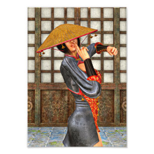 Asian Battle Woman Photo Print