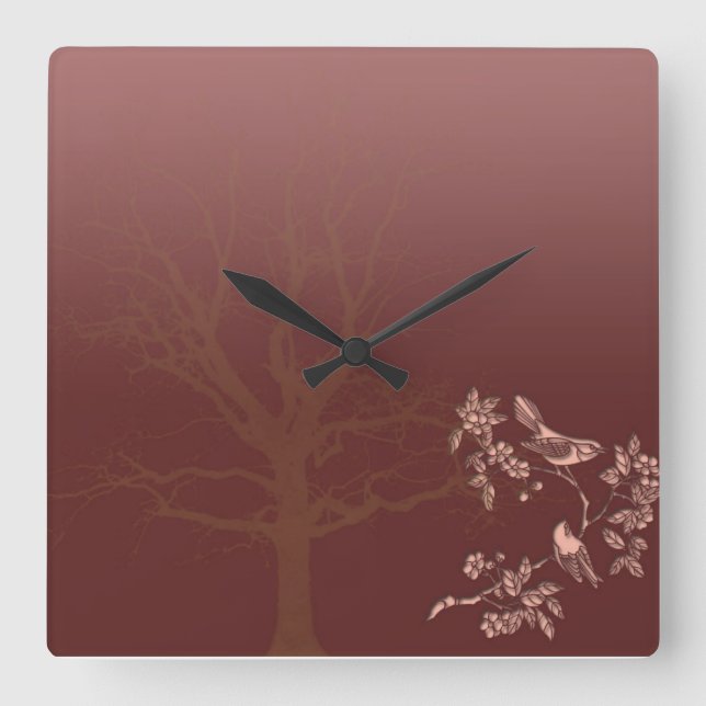 Asian Beauty Square Wall Clock (Front)