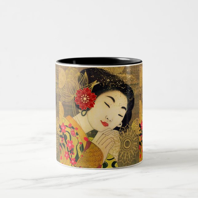Asian Beauty Two-Tone Coffee Mug (Center)