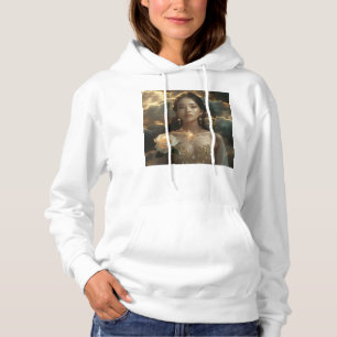Asian Beauty With White Rose Hoodie