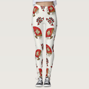 Asian Bird Deco Leggings